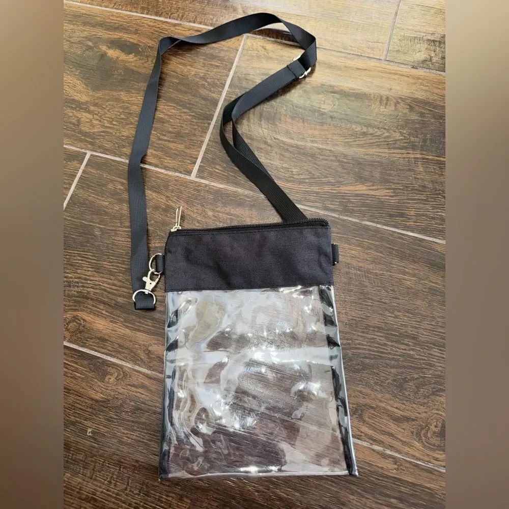 Clear stadium crossbody zip bag adjustable strap